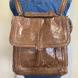 The Sak Taupe Leather Backpack/Crossbody